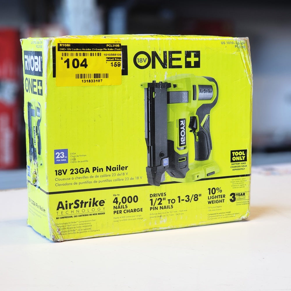One + 18V Cordless Airstrike 23-Gauge Pin Nailer (Tool Only) One + 18V Cordless Airstrike 23-Gauge Pin Nailer (Tool Only)